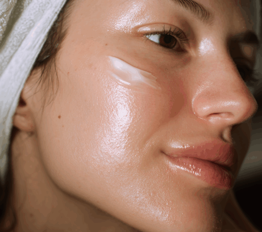 Applicazione Emulsione detergente fondente su donna