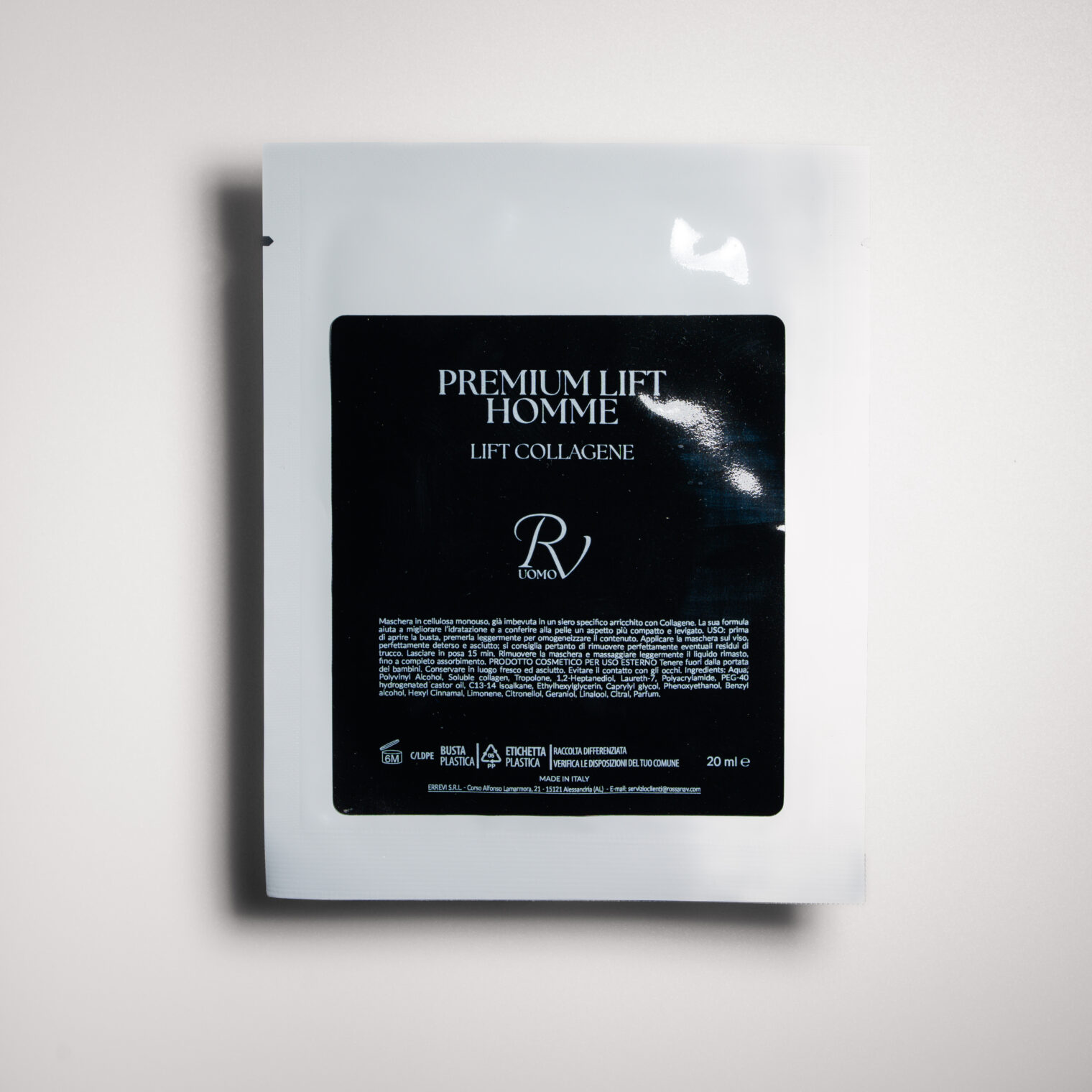 - PREMIUM LIFT HOMME Lift collagene Maschera Cellulosa Ristrutturante con Azione Immediata