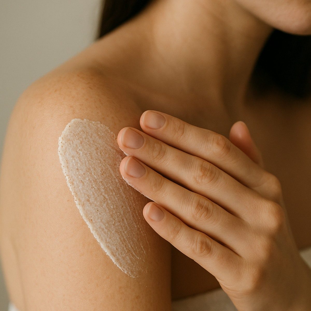 Esfoliante Corpo effetto crema applicato su corpo