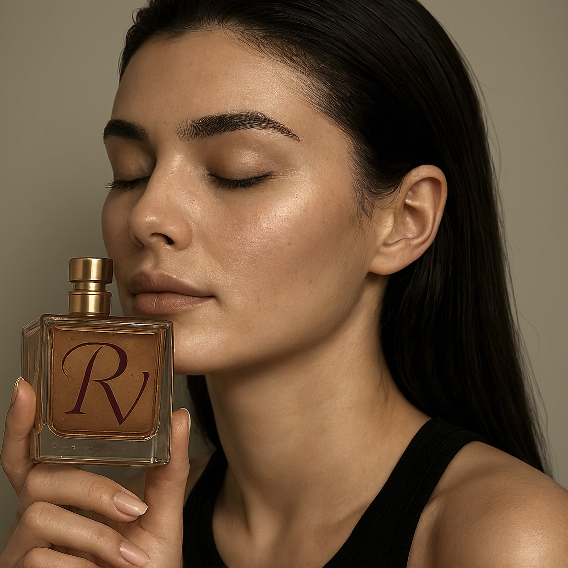 Profumo Rossana V con modella donna